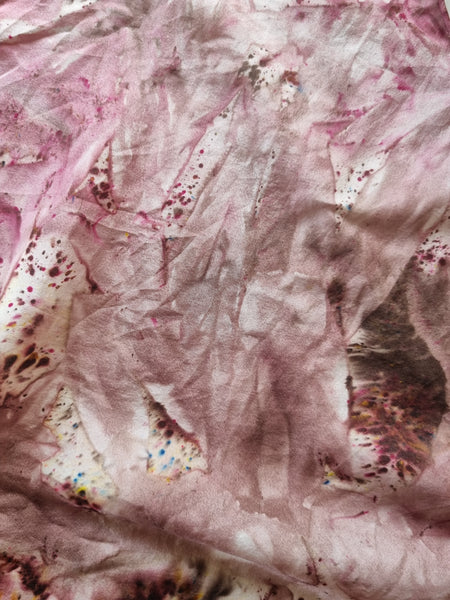 Silk Scarf - Dusky Pink/Brown
